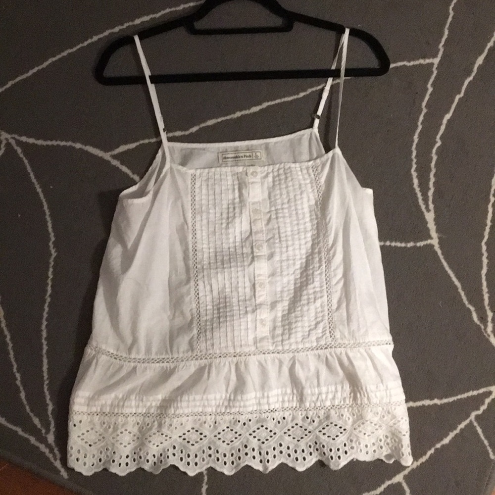 White Abercrombie eyelet tank top